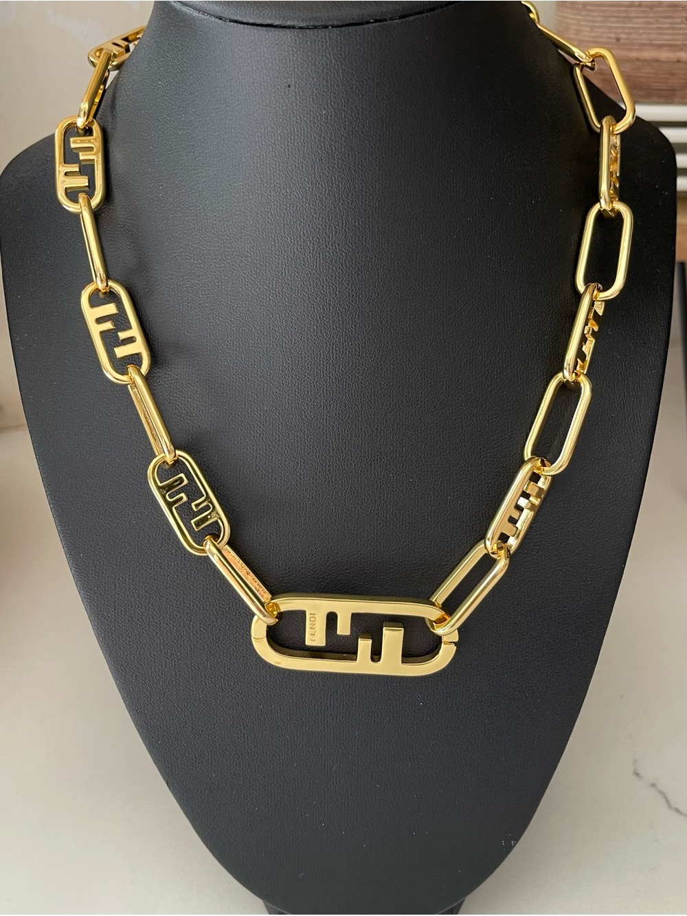 Gold-Tone Link Choker  Necklace - Designer Style